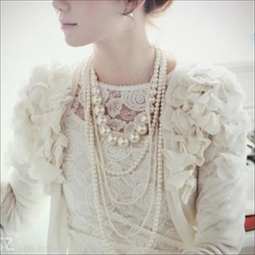 Multilayered Imitation Pearl Necklace for Woman Luxury Jewelry High Quality Fashion Woman Necklaces