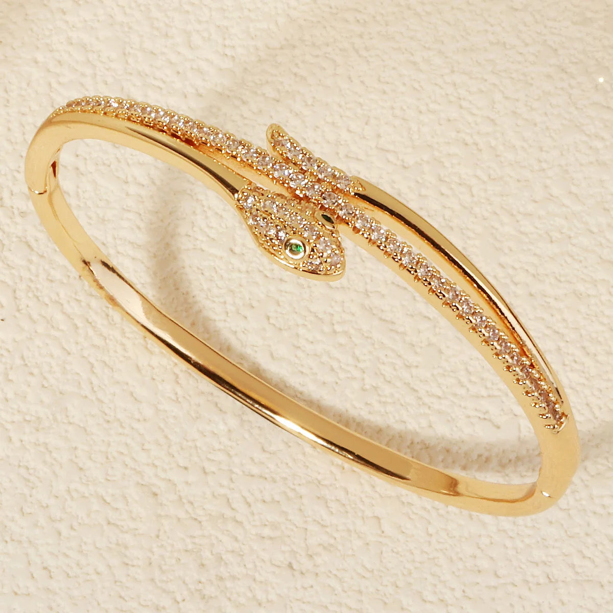 Trendy Stainless Steel Golden Snake Owl Zirconia Bracelet For Women Classic Animals Bangles Jewelry Accessories Summer As Gifts