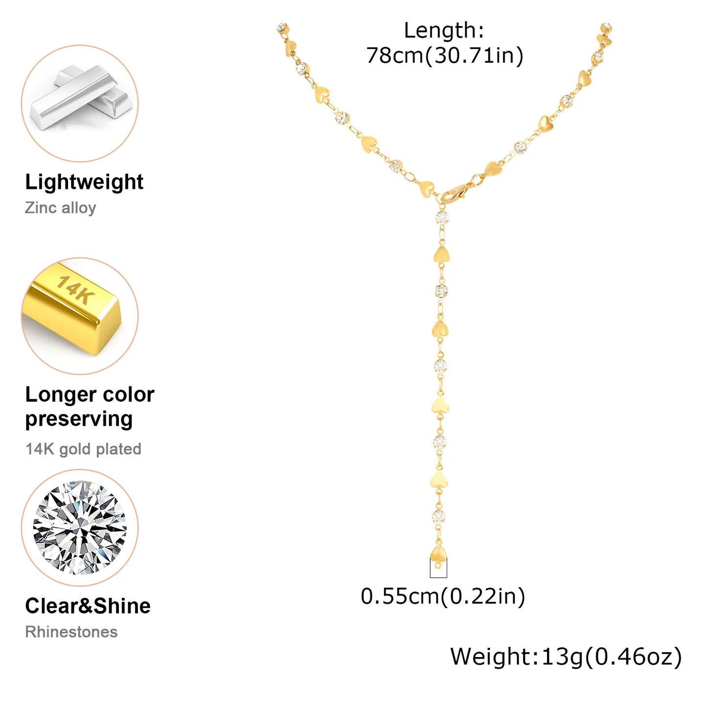 Long Y Shape Necklace, Multicolor Stone Beaded Chain Y2K Necklace for Women, Handmade Boho Summer Jewelry