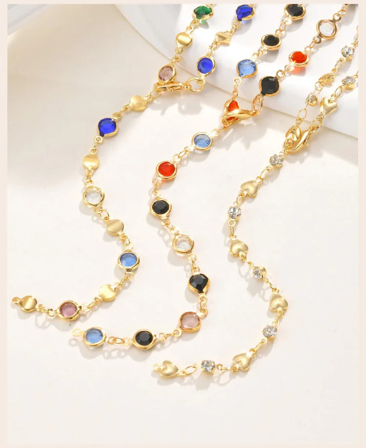 Long Y Shape Necklace, Multicolor Stone Beaded Chain Y2K Necklace for Women, Handmade Boho Summer Jewelry