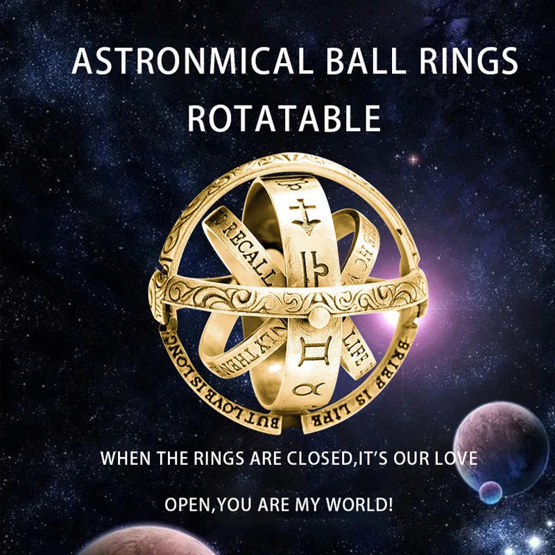 Astronomical B All Rings For Women Men Creative Complex Rotating Cosmic Finger Ring Jewelry 2023 Fashion Male Female Rings