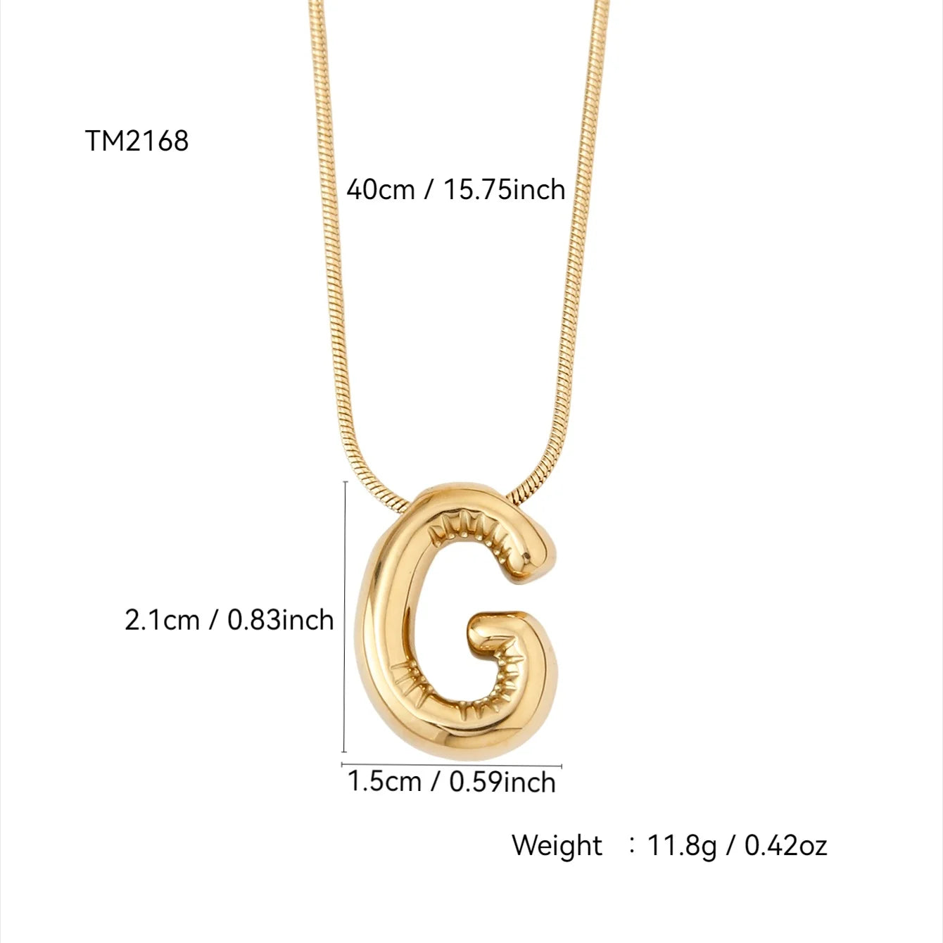 Korean Fashion Personality Cute Y2K Stainless Steel Plated 18K Gold, Q Version Of The Letter Pendant Necklace For Men And Women
