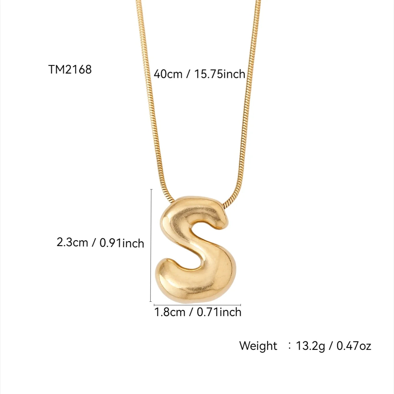 Korean Fashion Personality Cute Y2K Stainless Steel Plated 18K Gold, Q Version Of The Letter Pendant Necklace For Men And Women