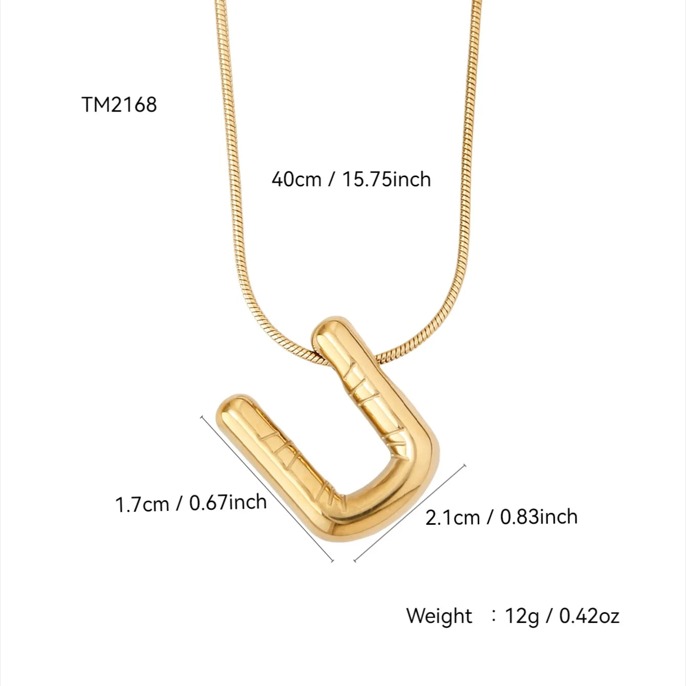 Korean Fashion Personality Cute Y2K Stainless Steel Plated 18K Gold, Q Version Of The Letter Pendant Necklace For Men And Women