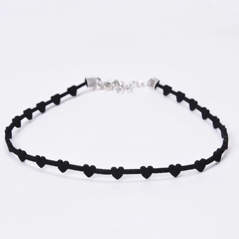 Necklace for Women Short Clavicle Lace Sexy Hearts Pearl Leaf Bow Butterfly Star Choker Lady Party Jewelry Girl Gift