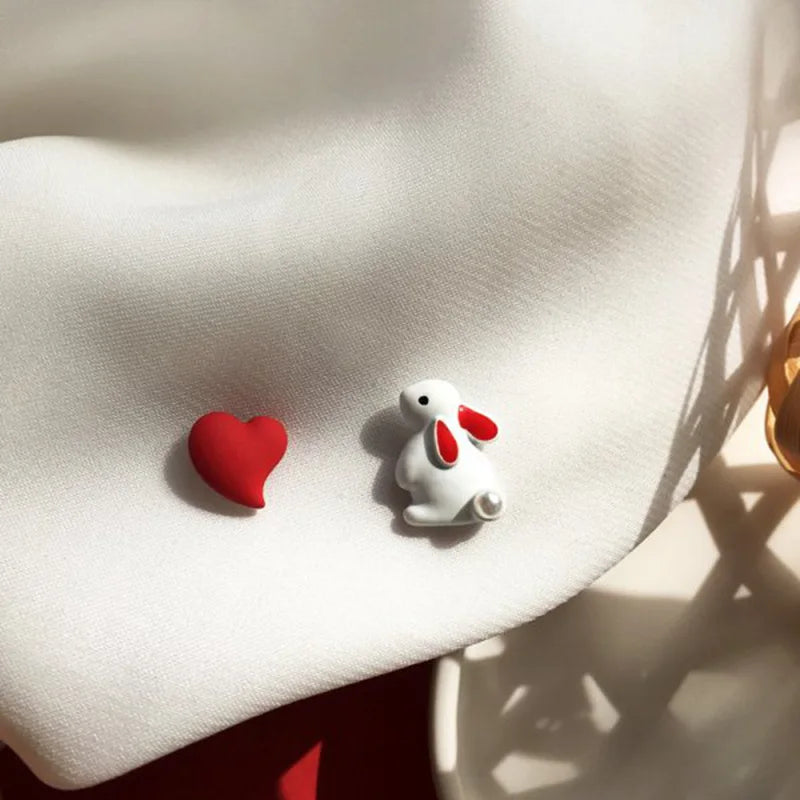 Cute Enamel Cat Balloon Stud Earrings for Women Fashion Drop Rabbit Flower Heart Colorful Jewelry Dangle Wedding Party Girl Gift