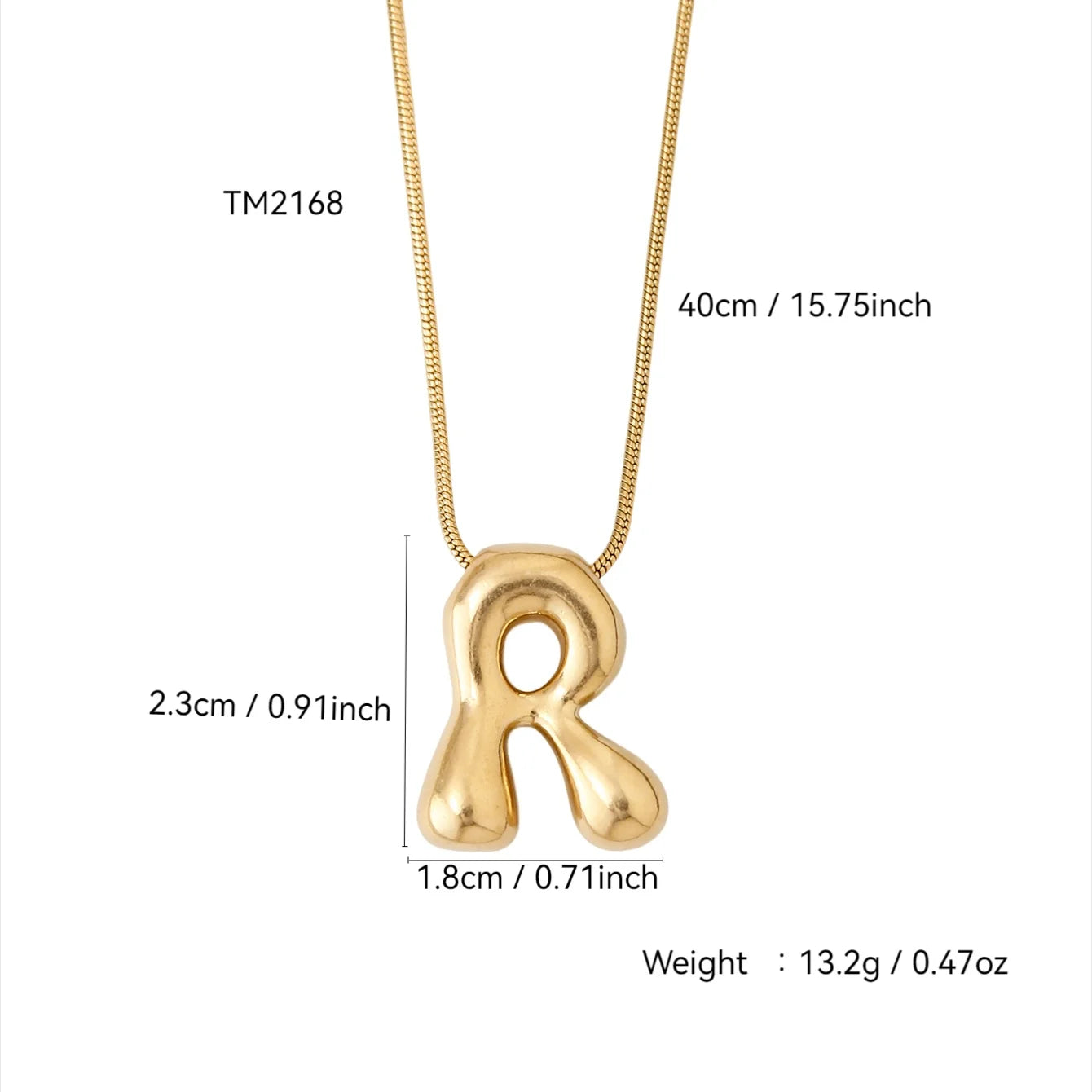 Korean Fashion Personality Cute Y2K Stainless Steel Plated 18K Gold, Q Version Of The Letter Pendant Necklace For Men And Women