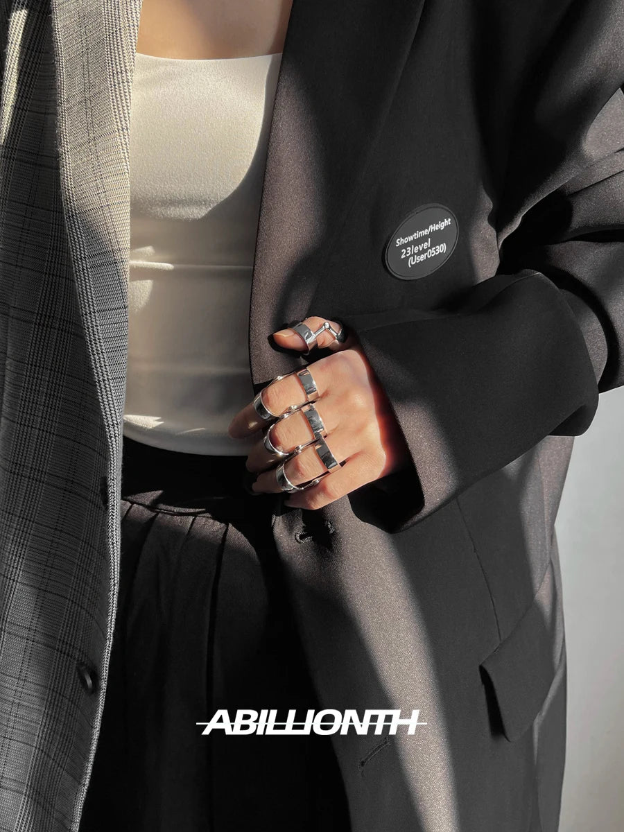 Punk Y2K Simple Vintage Geometric Bendable Metal Two Tone Ring Women Girls Party Jewelry Gift