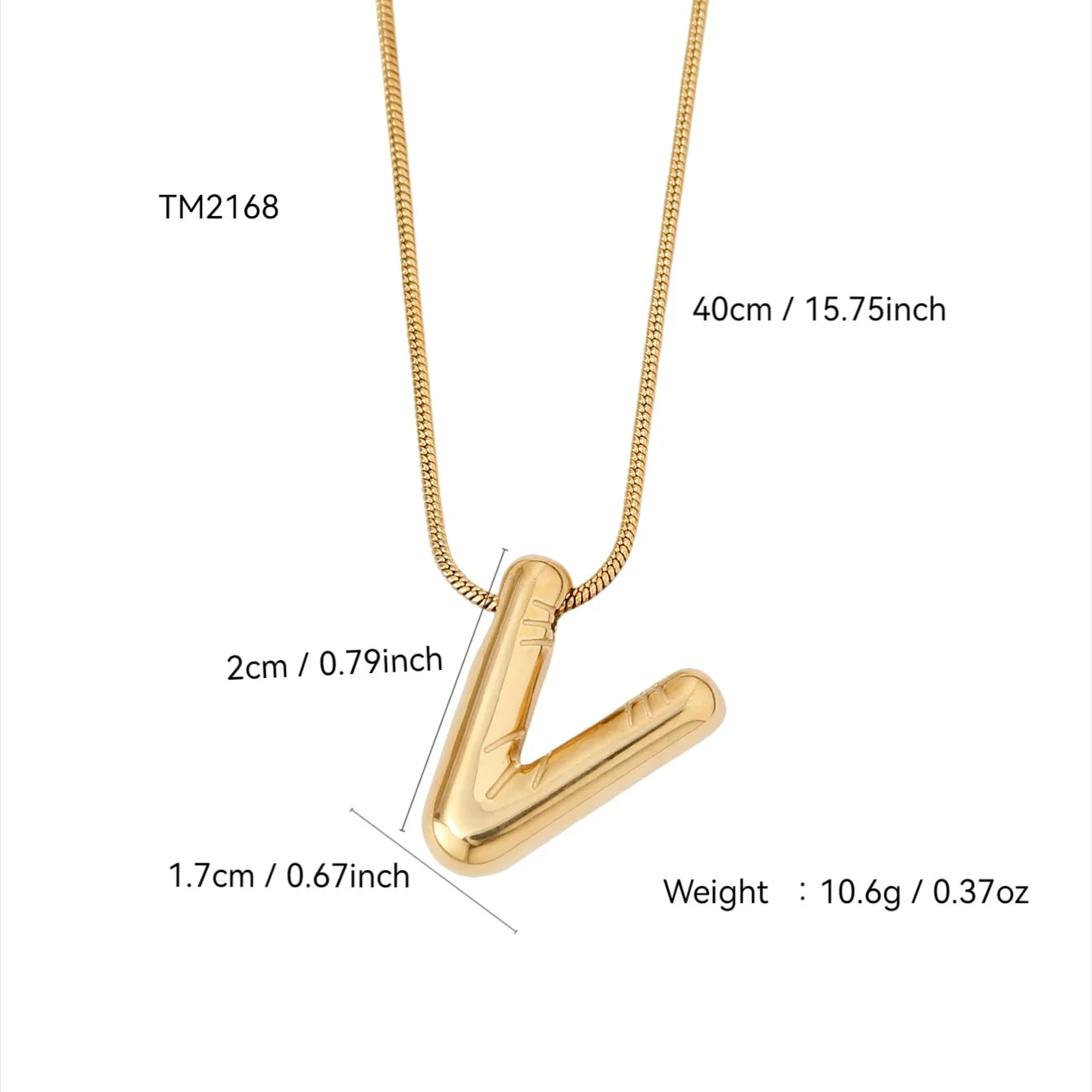 Korean Fashion Personality Cute Y2K Stainless Steel Plated 18K Gold, Q Version Of The Letter Pendant Necklace For Men And Women