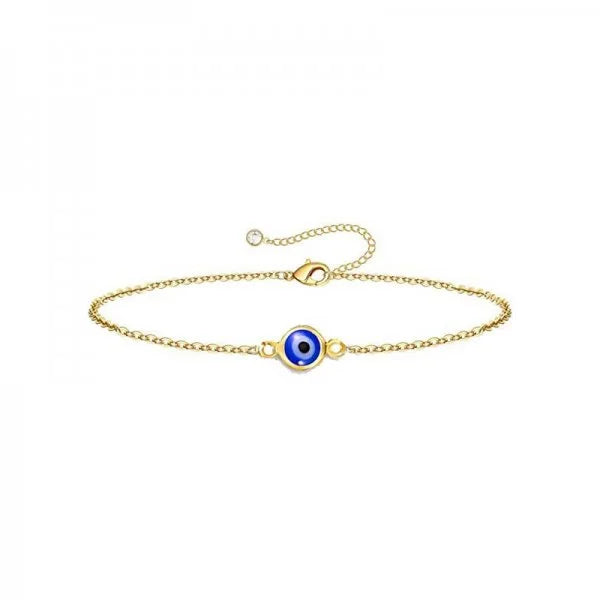 Fashion Turkish Evil Eye Gold Color Bracelet For Women Men Handmade Zircon Waist Chains Set Good Luck Party Jewelry Trendy Gift