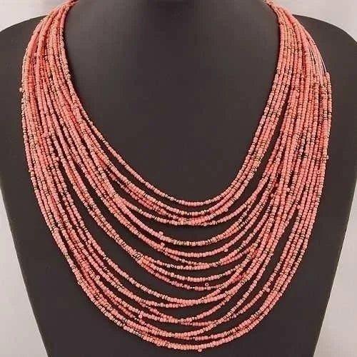 Statement Necklace for Women Collier Femme 2022 Fashion Boho Beads Multi-layer Choker Necklaces & Pendants Bijoux Collares