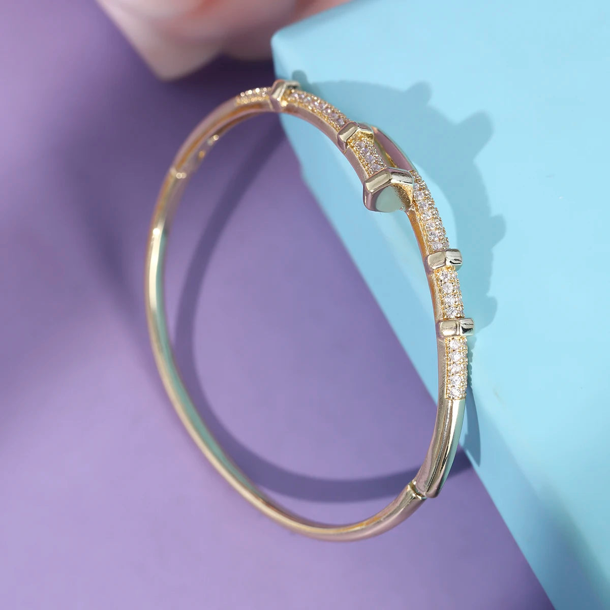 QYY Newest Copper with Zirconia Women's Bracelet Europe and United Daily Opening Bangles Holiday Show Jewelry Accessories