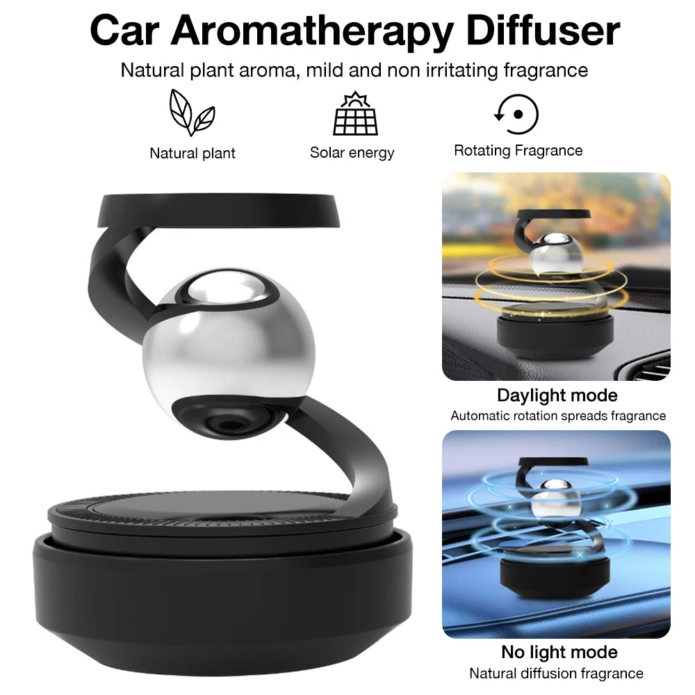 Solar Car Air Freshener Aromatherapy Diffuser Automatic Rotation Fragrance Perfume Remove Odor Interior Accessories