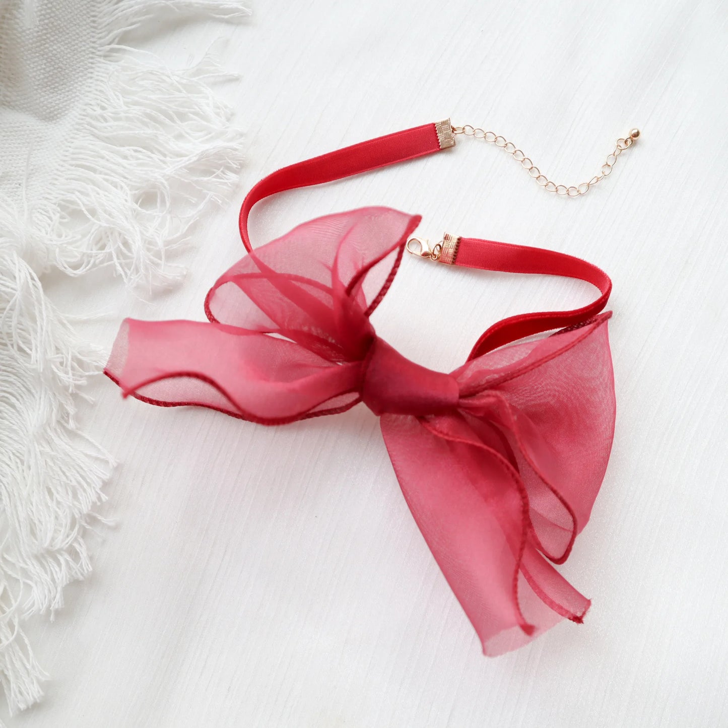 Fashion Choker Necklace For Women Sexy Black White Lace Stretch Strip Pendant Short Clavicle Gothic Necklace Aesthetic Jewelry