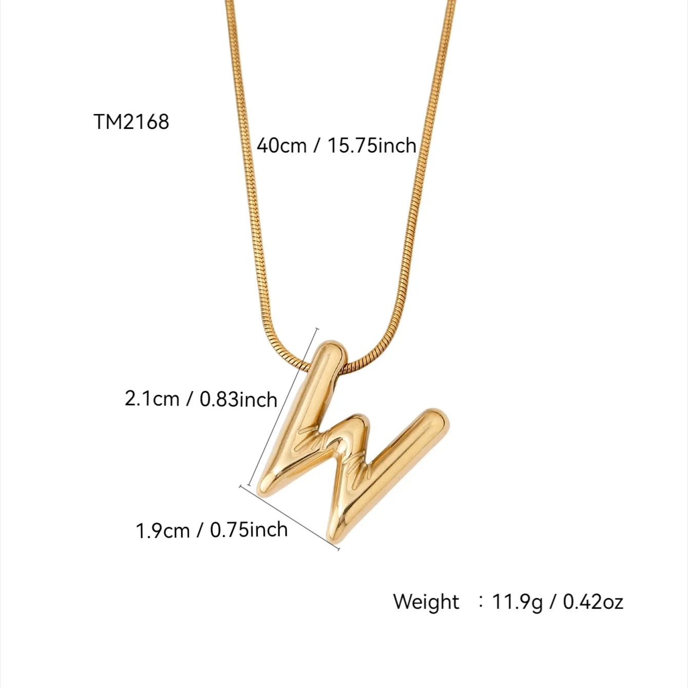 Korean Fashion Personality Cute Y2K Stainless Steel Plated 18K Gold, Q Version Of The Letter Pendant Necklace For Men And Women