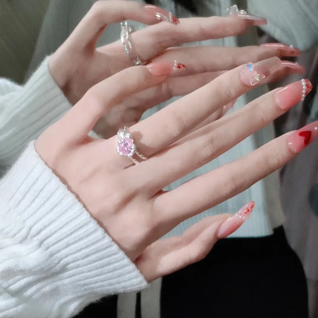 2022 New Y2K Shine Rings Crystal Silver Color Rings for Women Cute Remetic Geometric Ring Trendy Fashion Jewelry