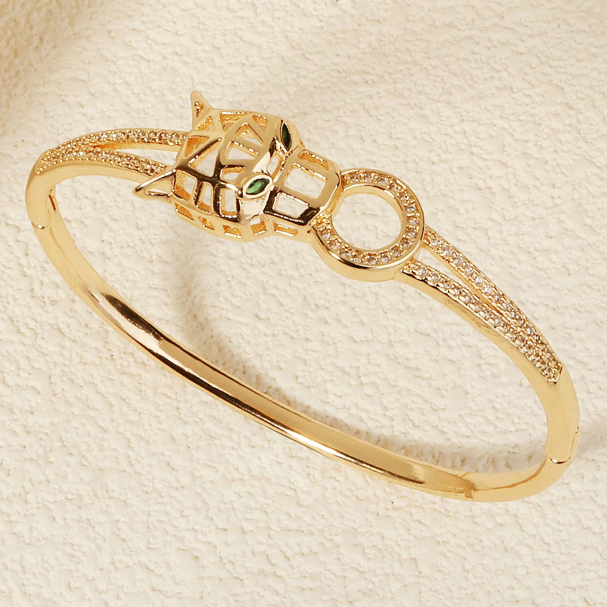 Trendy Stainless Steel Golden Snake Owl Zirconia Bracelet For Women Classic Animals Bangles Jewelry Accessories Summer As Gifts