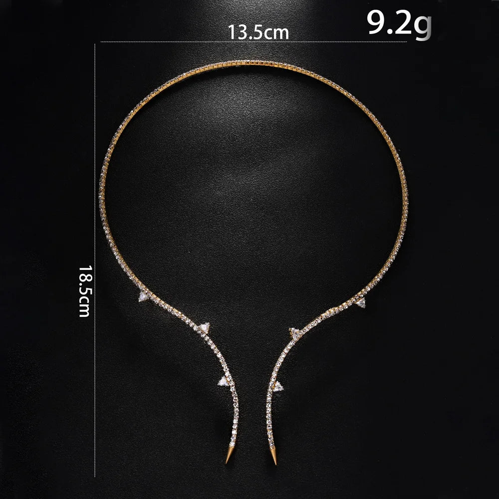 Stonefans Geometry Jewelry Necklace Y2k for Women Crystal Wedding Banquet Clavicle Fashion Choker Necklaces Accessories Vintage