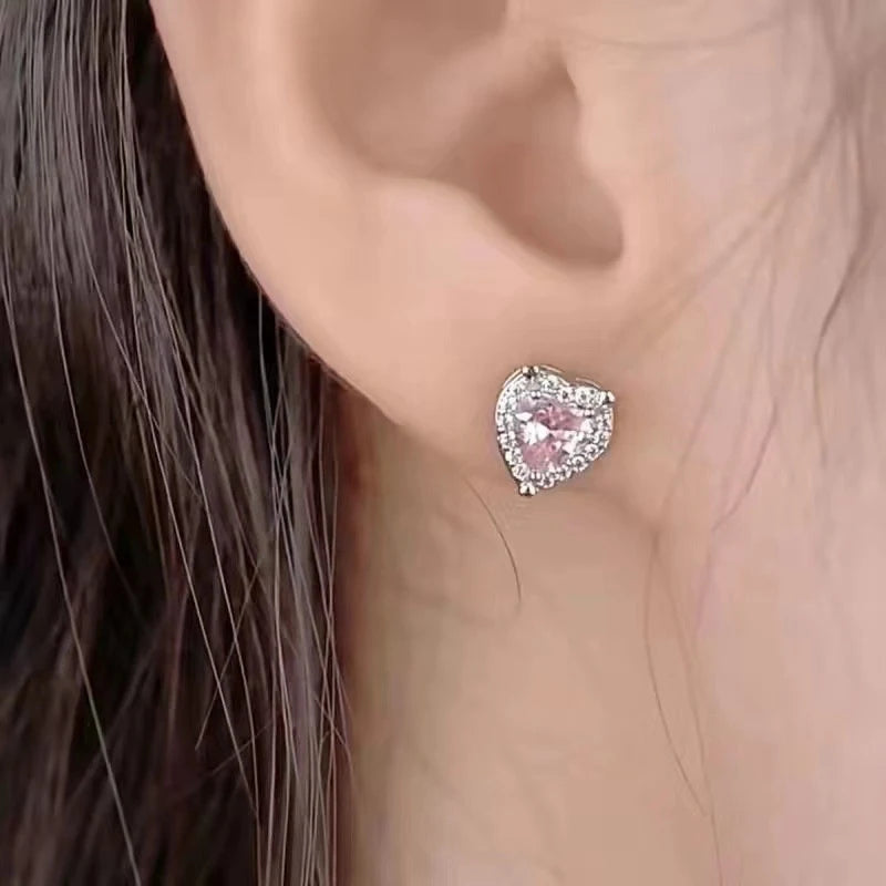 Exquisite Leaves Crystal Flower Stud Earrings For Women AAA Zircon Rose Butterfly Tassel Earring Bride Wedding Party Jewelry