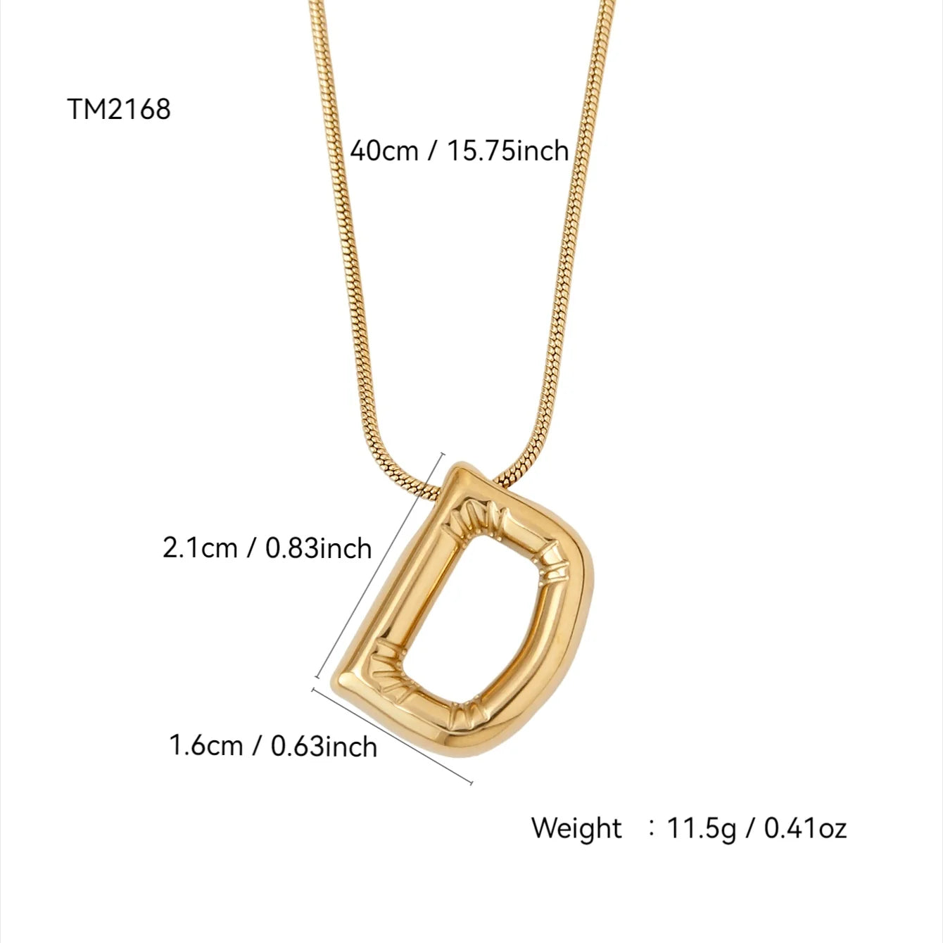 Korean Fashion Personality Cute Y2K Stainless Steel Plated 18K Gold, Q Version Of The Letter Pendant Necklace For Men And Women