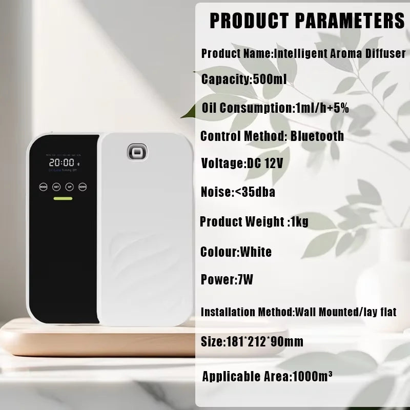 Aroma Diffuser 1000m³ Electric Scent Machine Smell Perfume Essential Oils Air Freshener 500ML Capacity Waterless Diffuser