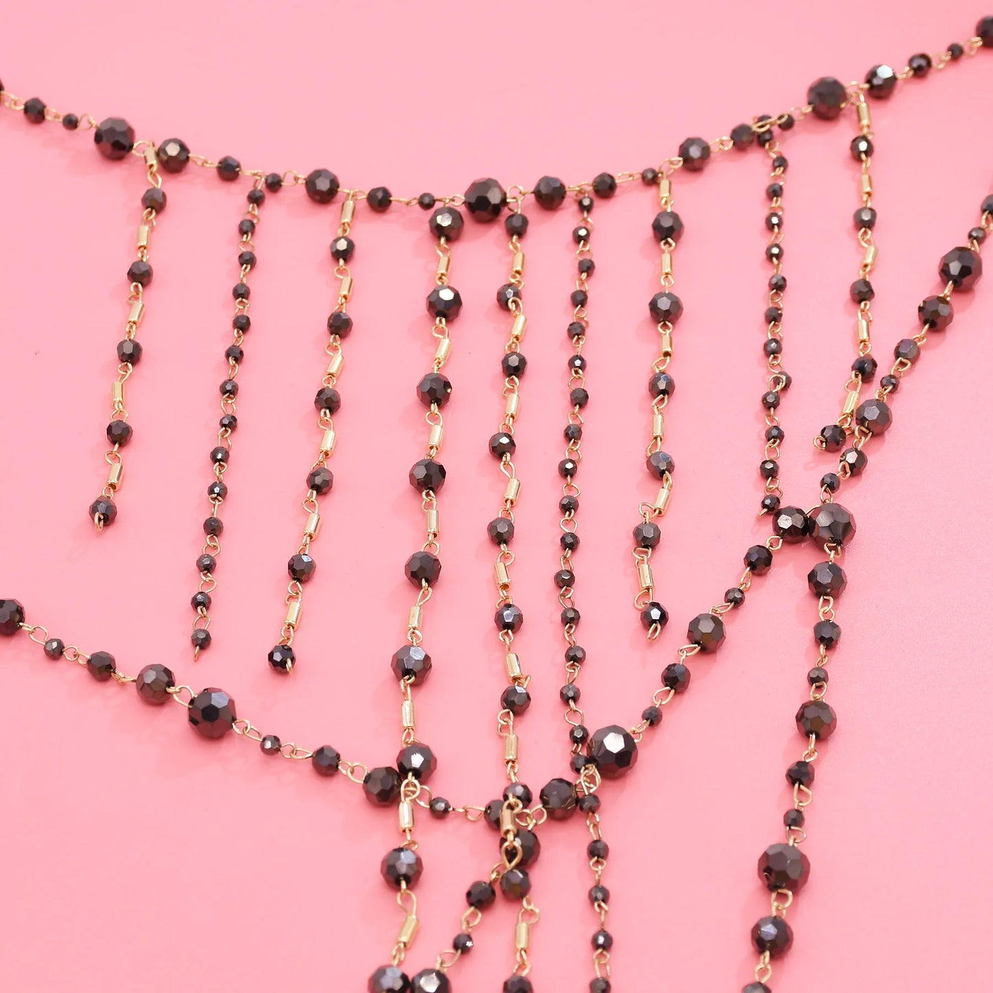 European and American Fashion Simple Collarbone Necklace For Women Multi Layer Chain Trendy Long Tassel Choker Jewelry Accessory