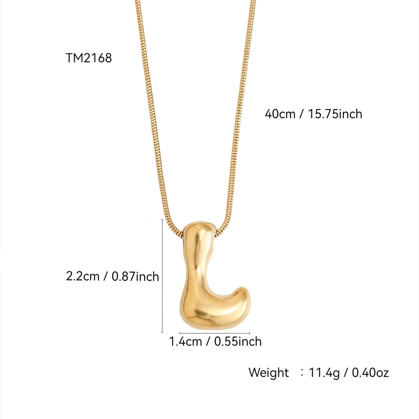 Korean Fashion Personality Cute Y2K Stainless Steel Plated 18K Gold, Q Version Of The Letter Pendant Necklace For Men And Women