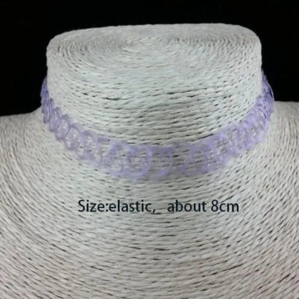 Tattoo Choker Necklace Braided Fish Thread Gothic Jewelry Women Vintage Elastic Neck Lace