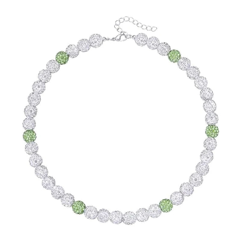 Baseball Necklace for Men Bling Baseball Necklace Rhinestone Ball Beaded Necklace baseball Players Lovers Inspired Jewelry