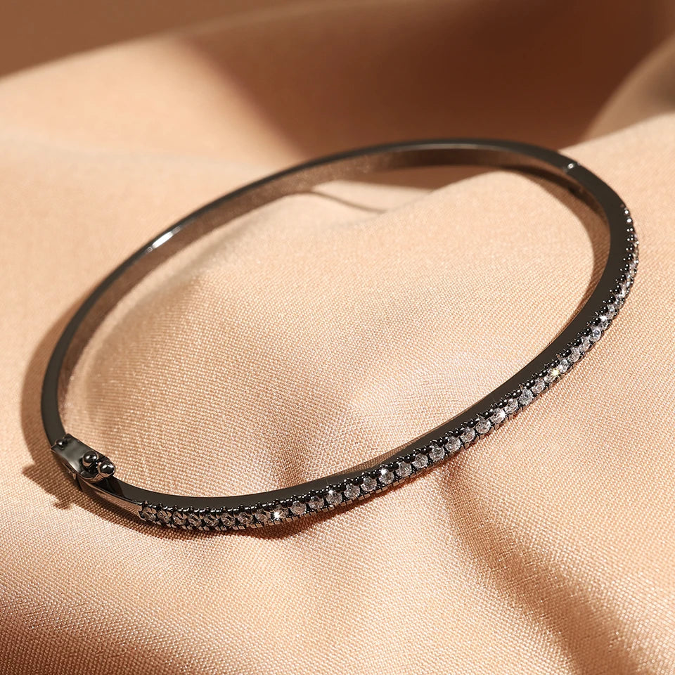 ZAKOL Brand New Blue Turquoise Micro-intact Zircon Bracelet Bangle for Women Shiny CZ Tennis Bracelet Delicate Jewelry Gift