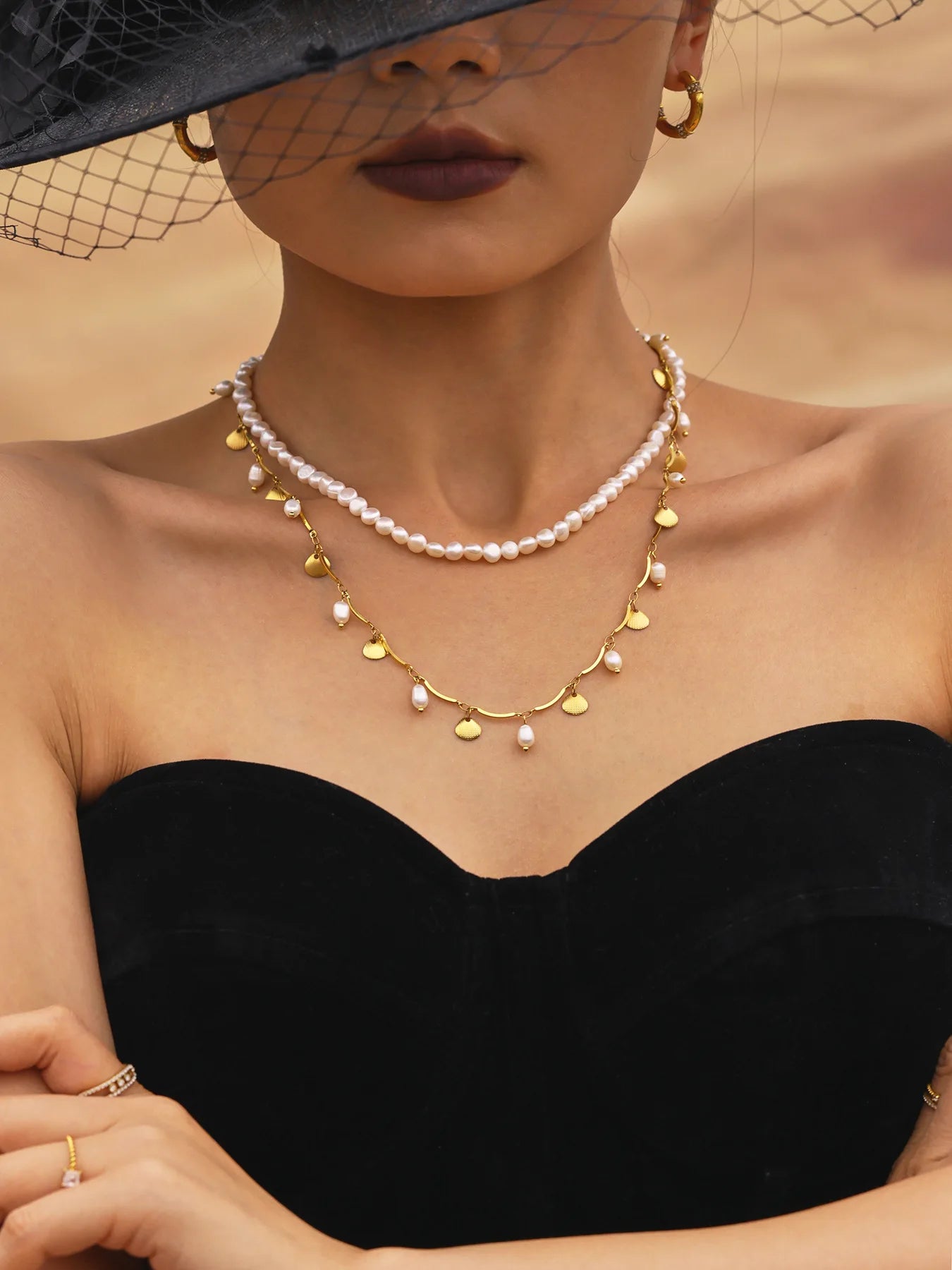 2025 New Necklace For Women Light Luxury Pearl Shell Design Clavicle Chain Beach Neck Decoration Chain Jewelry Neck Accessories
