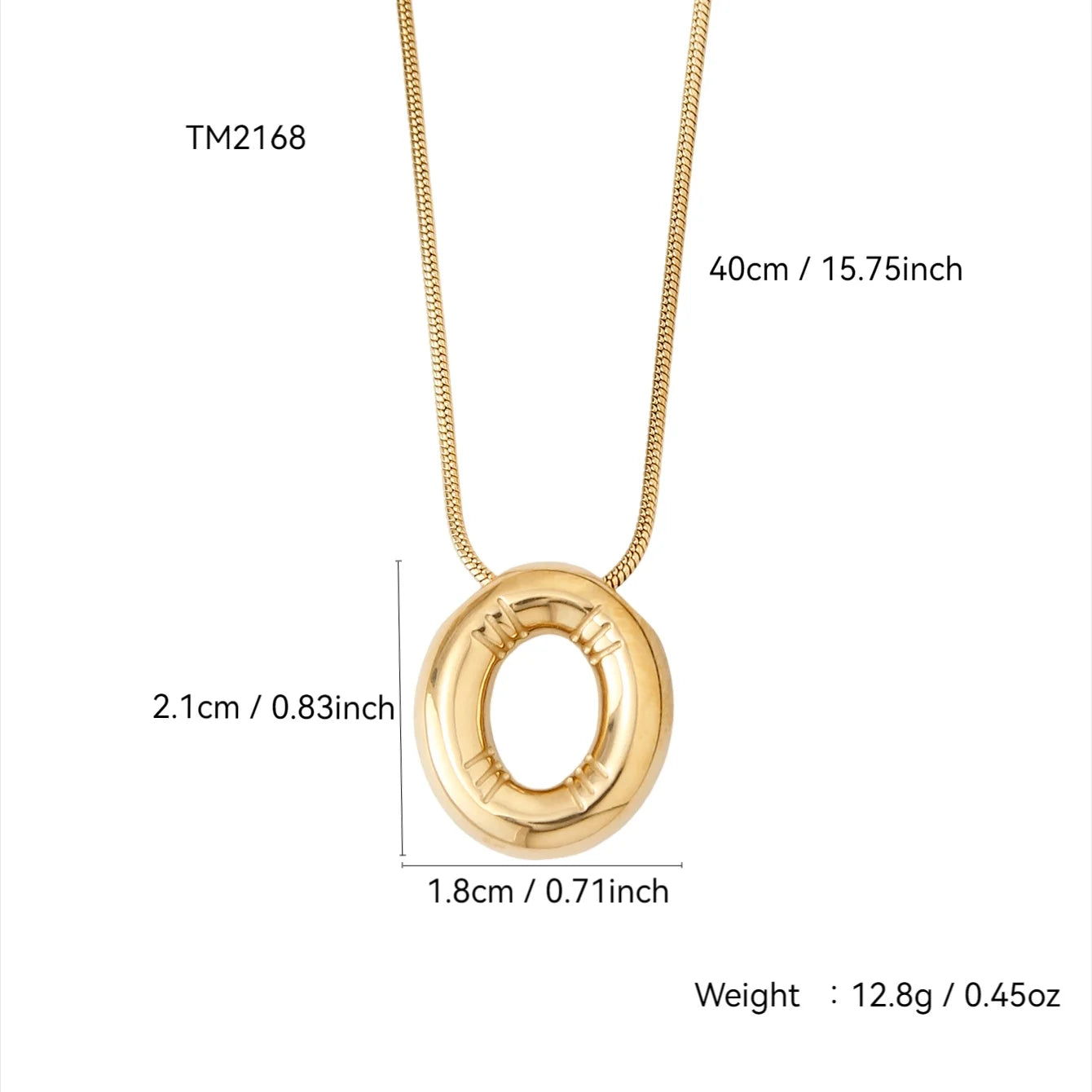 Korean Fashion Personality Cute Y2K Stainless Steel Plated 18K Gold, Q Version Of The Letter Pendant Necklace For Men And Women