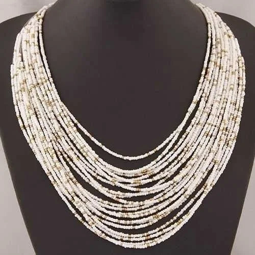 Statement Necklace for Women Collier Femme 2022 Fashion Boho Beads Multi-layer Choker Necklaces & Pendants Bijoux Collares