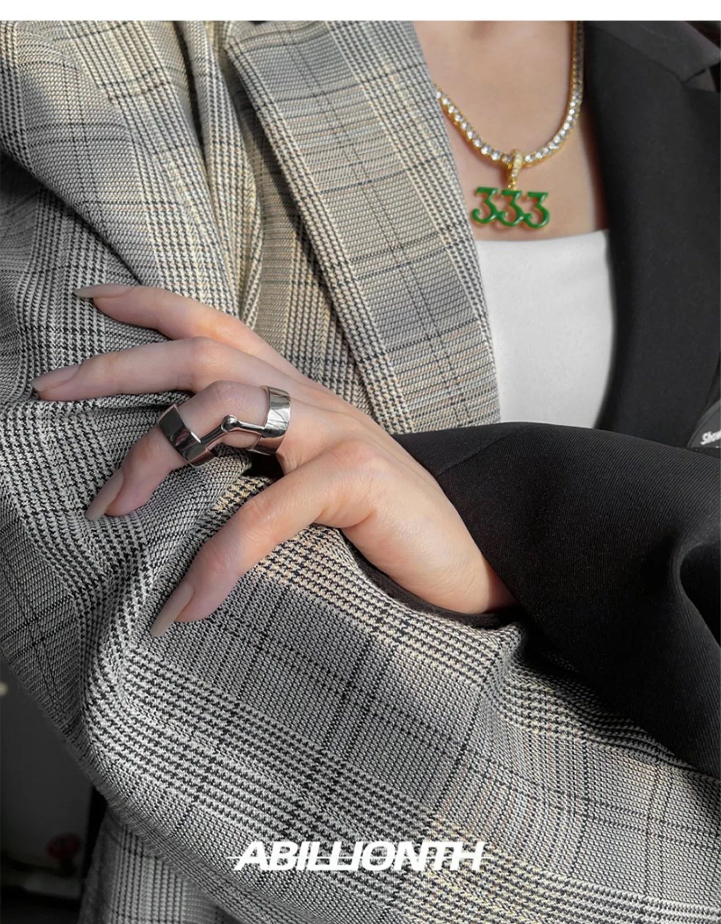 Punk Y2K Simple Vintage Geometric Bendable Metal Two Tone Ring Women Girls Party Jewelry Gift