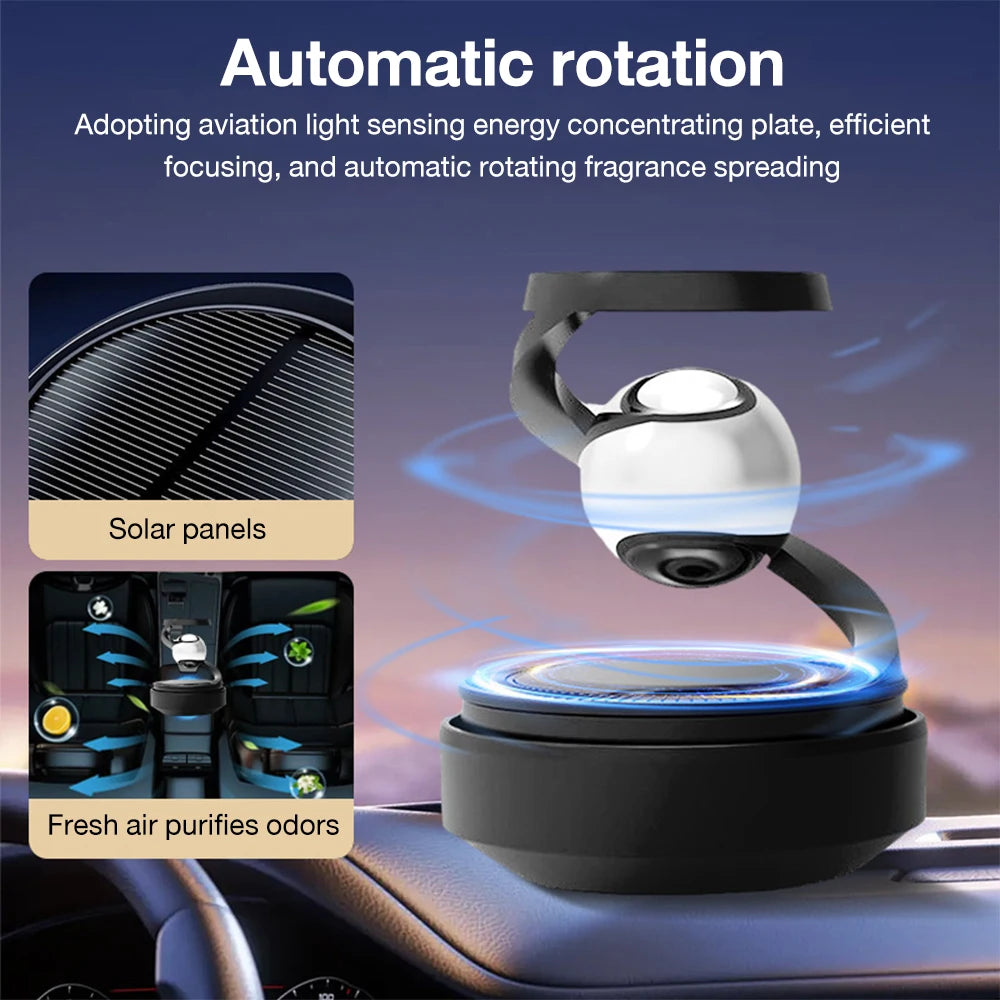 Solar Car Air Freshener Aromatherapy Diffuser Automatic Rotation Fragrance Perfume Remove Odor Interior Accessories