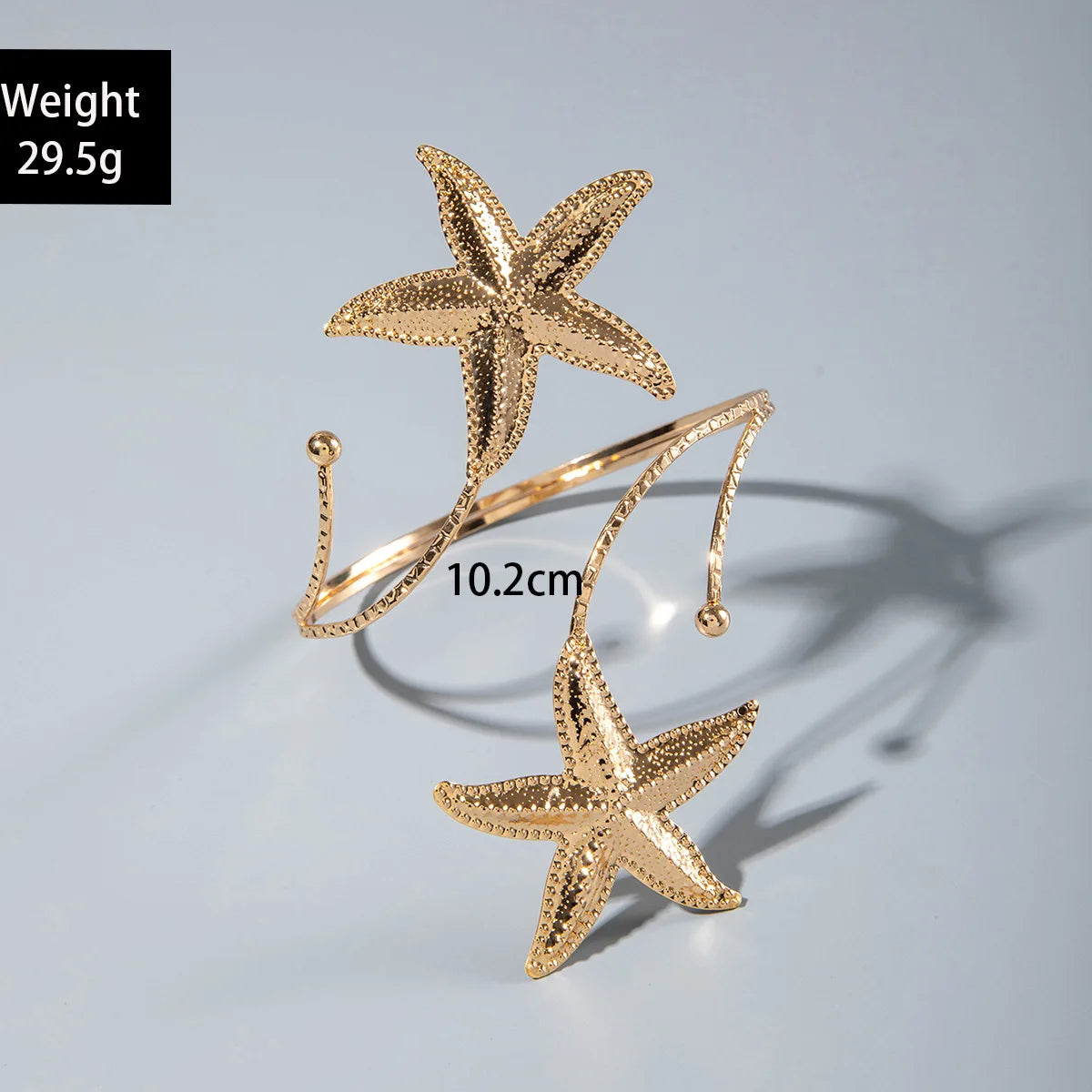 Bohemian Metal Starfish Open Arm Bracelet for Women String Leaf Wave Flower Ins Style Cuff Arm Bangle Beach Party Jewelry Gift