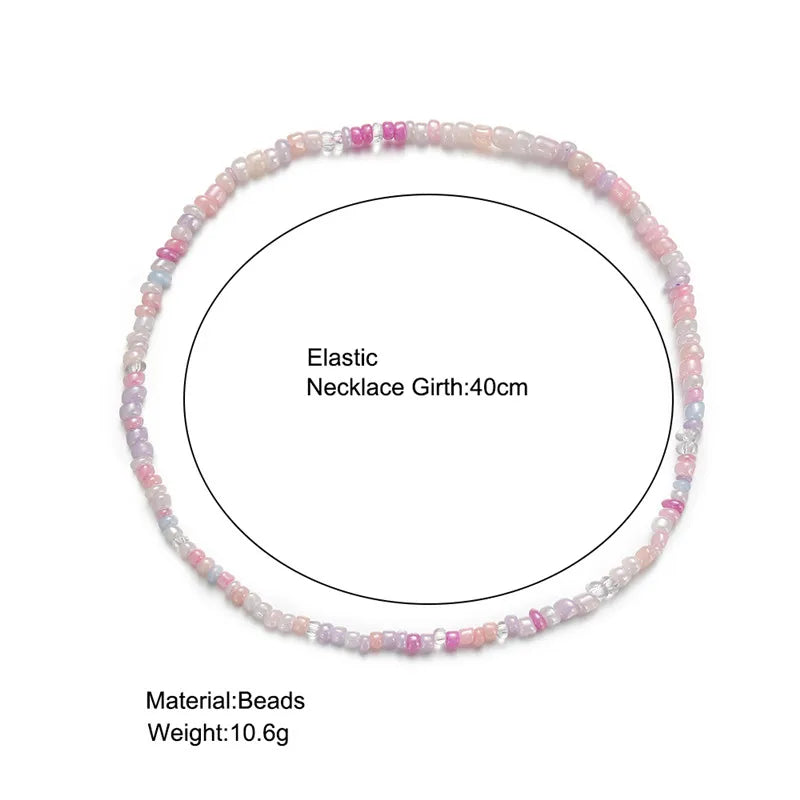 Y2K Flowers Charms Pearl Choker Necklace For Women Boho Colorful Beaded Clavicle Chain Short Necklaces Jewelry Gift 2024