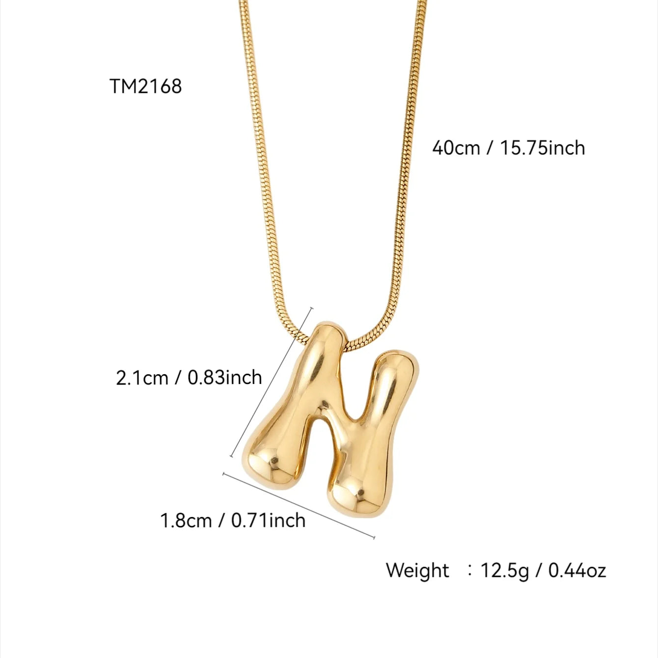 Korean Fashion Personality Cute Y2K Stainless Steel Plated 18K Gold, Q Version Of The Letter Pendant Necklace For Men And Women