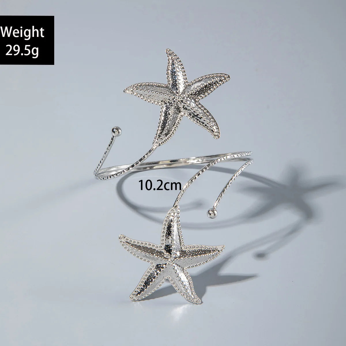 Bohemian Metal Starfish Open Arm Bracelet for Women String Leaf Wave Flower Ins Style Cuff Arm Bangle Beach Party Jewelry Gift