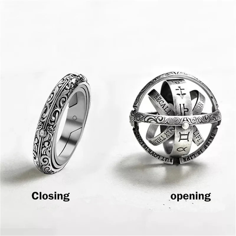 Astronomical B All Rings For Women Men Creative Complex Rotating Cosmic Finger Ring Jewelry 2023 Fashion Male Female Rings