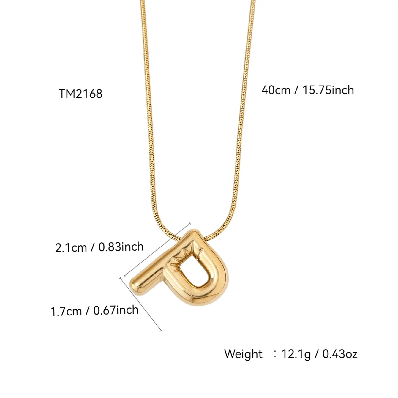 Korean Fashion Personality Cute Y2K Stainless Steel Plated 18K Gold, Q Version Of The Letter Pendant Necklace For Men And Women