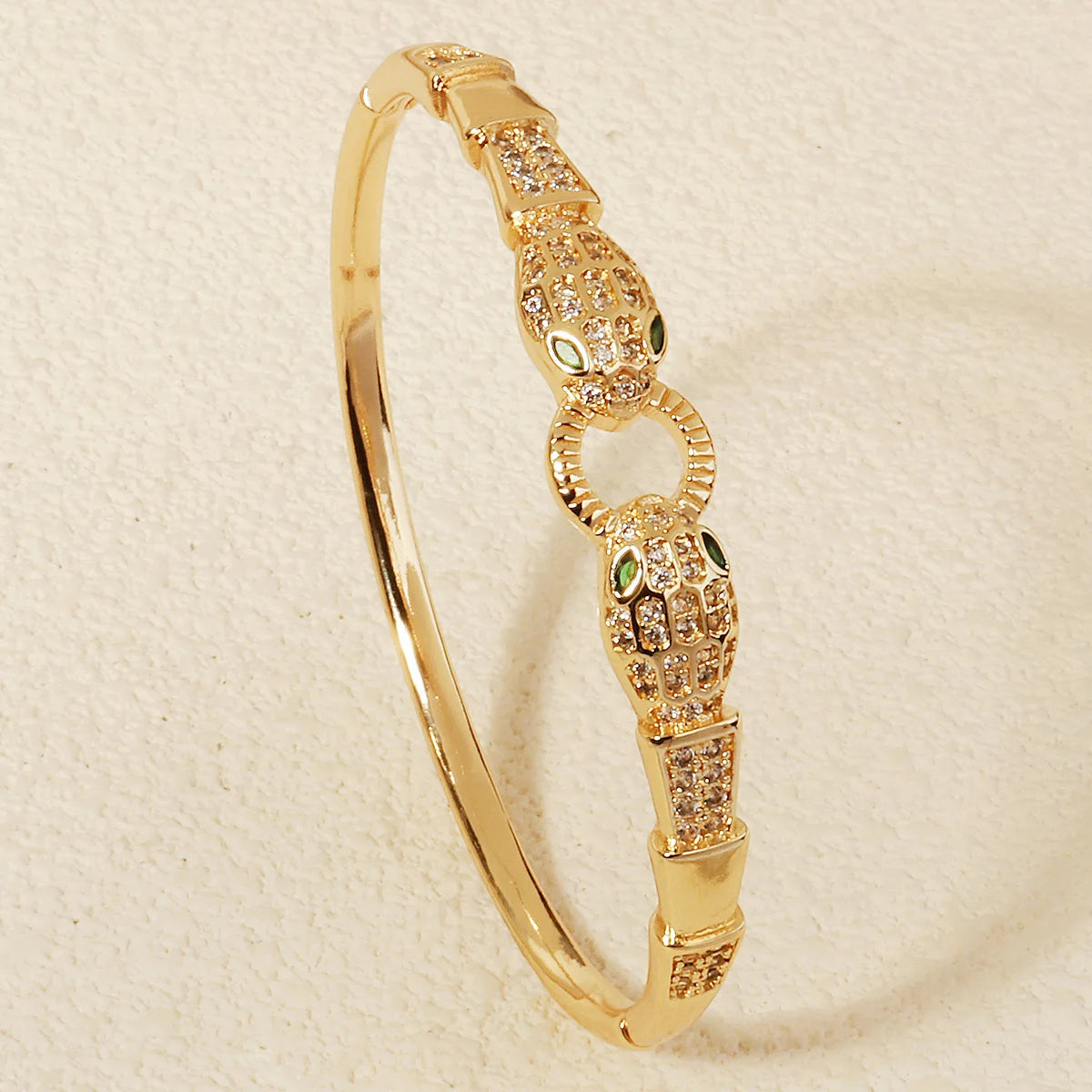 Trendy Stainless Steel Golden Snake Owl Zirconia Bracelet For Women Classic Animals Bangles Jewelry Accessories Summer As Gifts