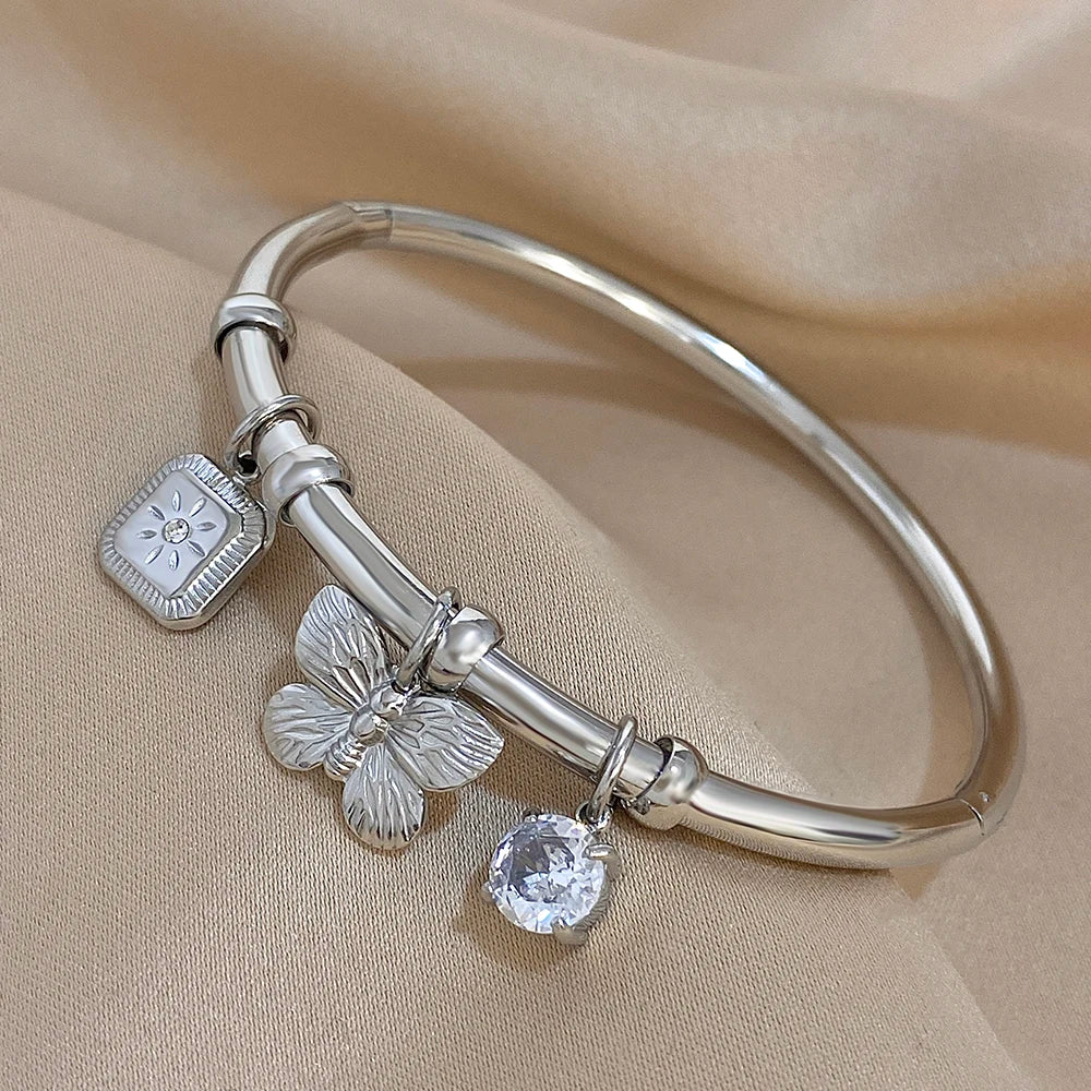 Greatera Gold Color Conch Shell Charm Stainless Steel Adjustable Bracelets Bangles for Women Ocean Animal Bracelet Beach Jewelry