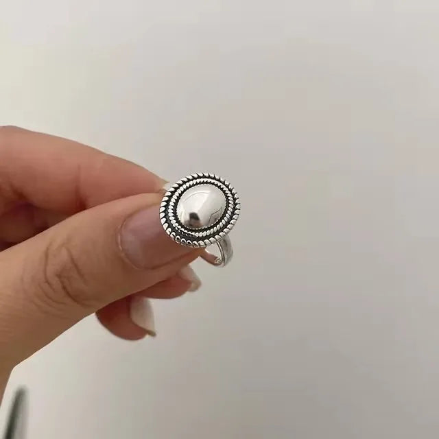 925 Sterling Silver Rings Couples Accessories INS Fashion Vintage Twist Design Round Shape Geometric Thai Silver Jewelry