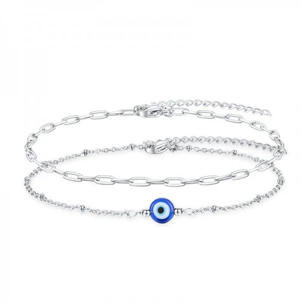 Fashion Turkish Evil Eye Gold Color Bracelet For Women Men Handmade Zircon Waist Chains Set Good Luck Party Jewelry Trendy Gift