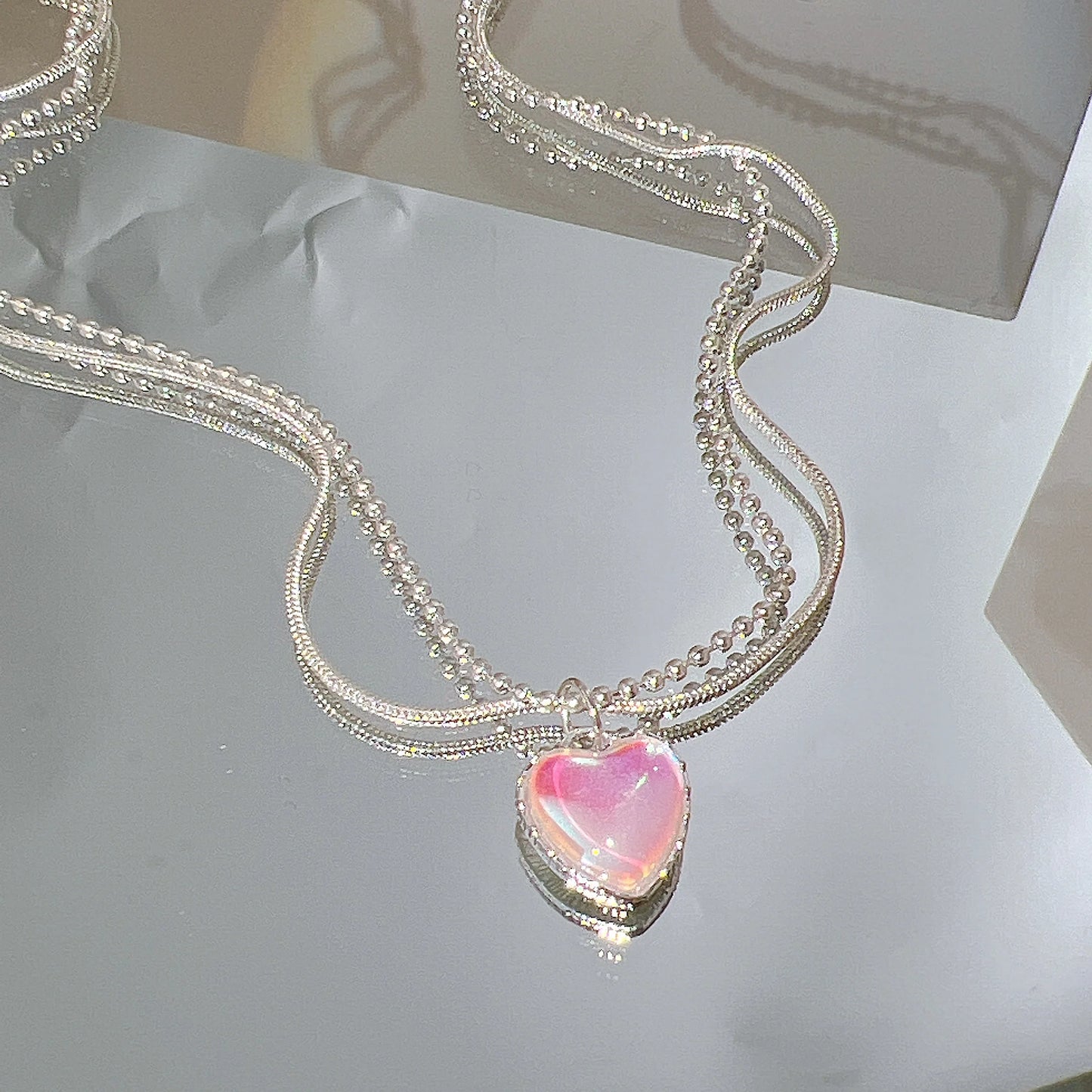 Y2K Crystal Pendant Necklaces New Fashion Silver Color Drop Necklace for Women Girls Light Luxury Clavicle Chain Jewelry 17KM