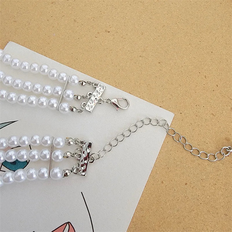 Natural Pearl Necklace Fashion Vintage Elegant Versatile Multilayer Chokers for Women's Wedding Jewelry Gift Collarbone Chain