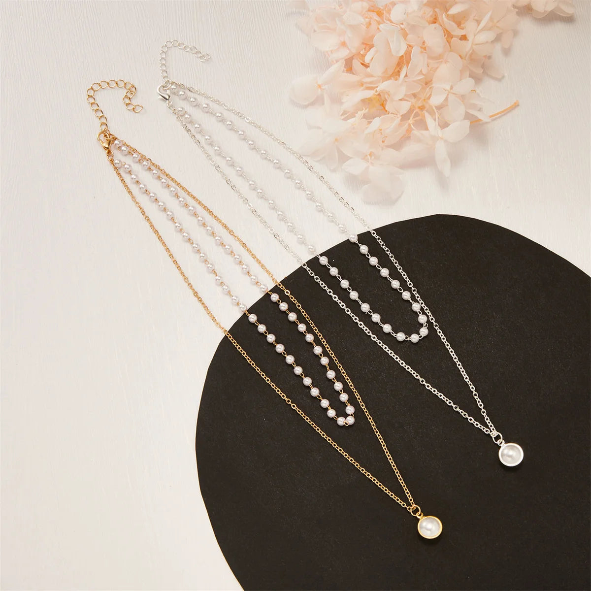 Minimalist Imitation Pearl Long Tassel Necklace For Women Ladies Elegant White Pearl Choker Clavicle Chain Wedding Party Jewelry
