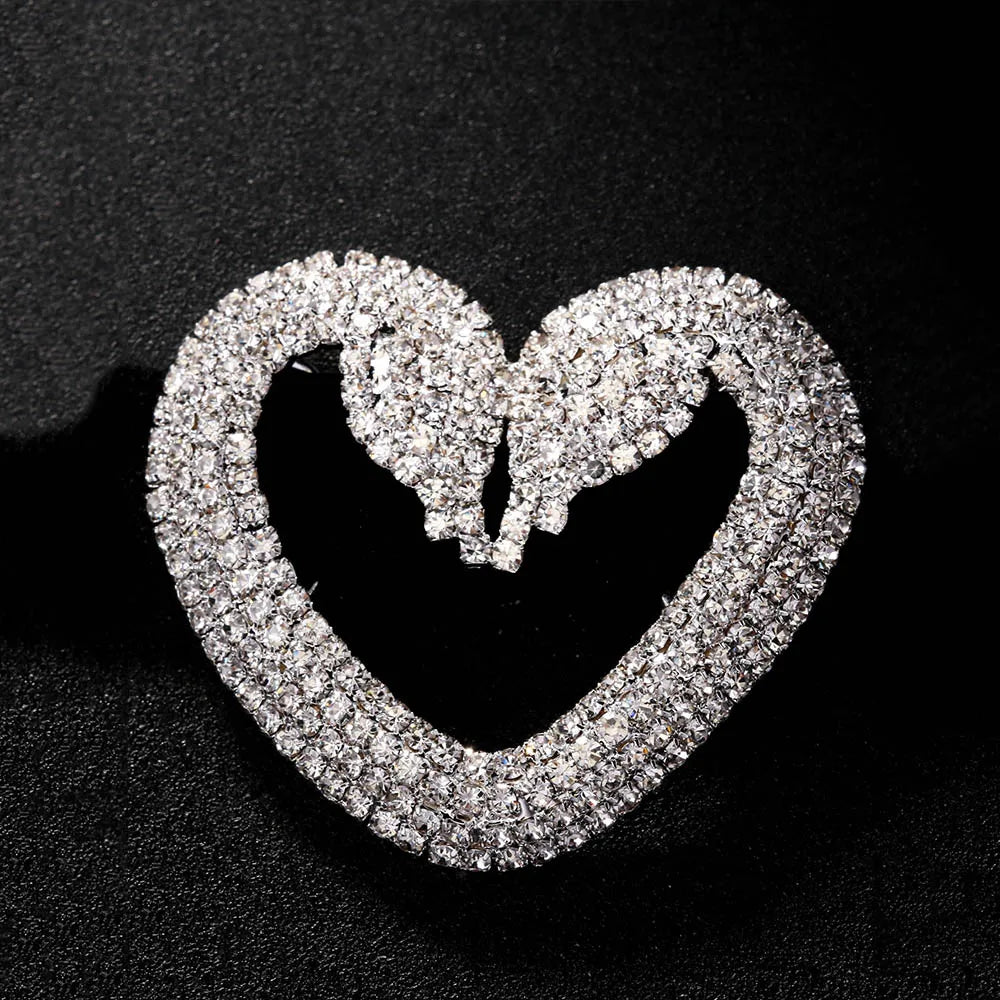 Fashion Y2k Heart Choker Necklace Elastic Rope for Girl Party Gift Romantic Valentine's Day Gift Rhinestone Collar Jewelry Women