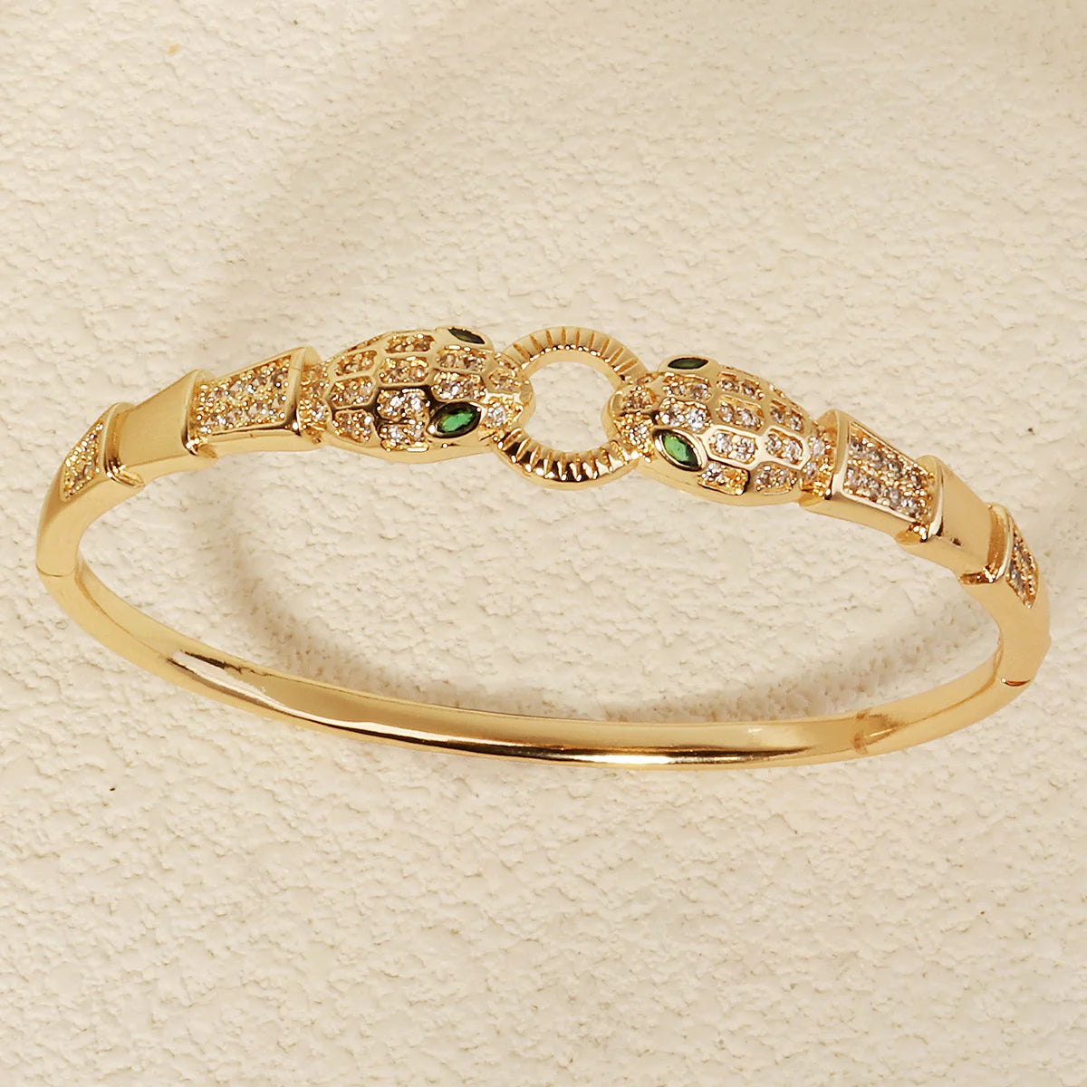 Trendy Stainless Steel Golden Snake Owl Zirconia Bracelet For Women Classic Animals Bangles Jewelry Accessories Summer As Gifts